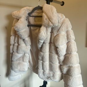 BLANKNYC Faux Fur Coat- Ivory (XS)